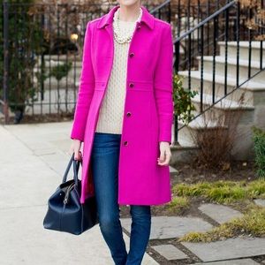 COPY - J Crew Hot Pink Trench coat Jacket